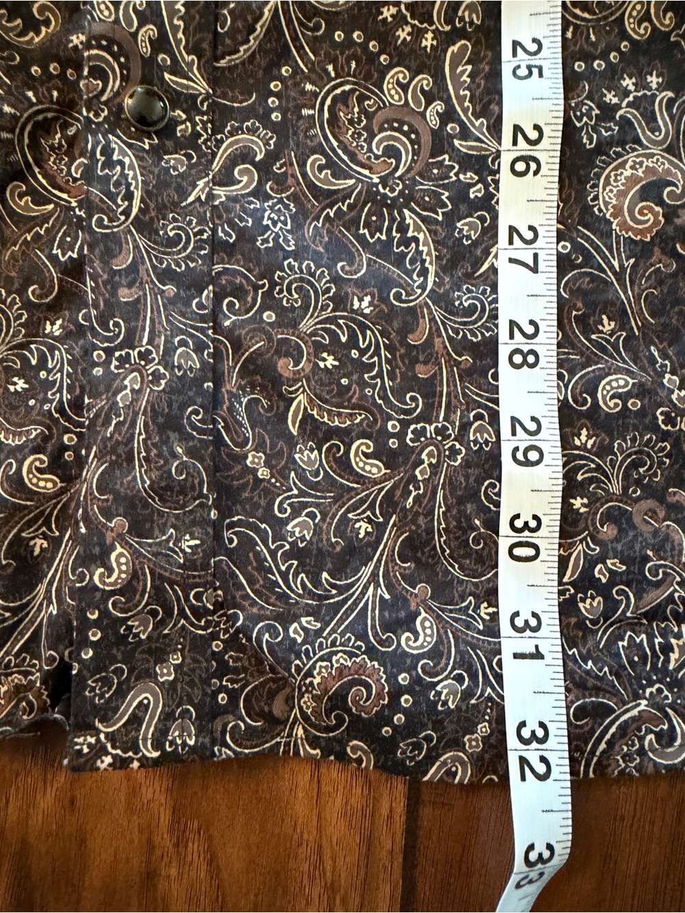 Men's Long Sleeve Paisley Button-Up Shirt - Black & Gold - Picture 5 of 5